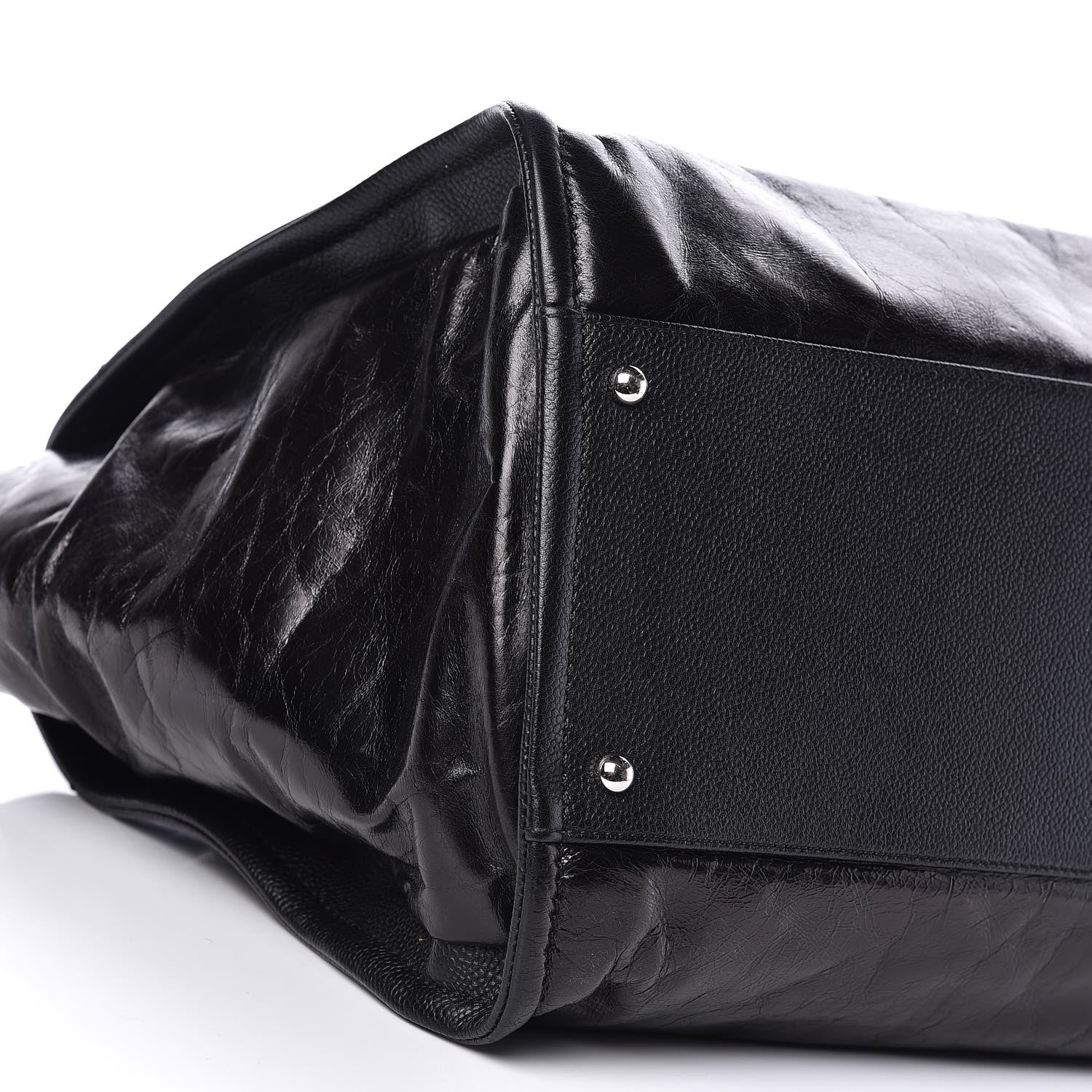 Chanel Glazed Calfskin Large Deauville Tote Black 9 of 10