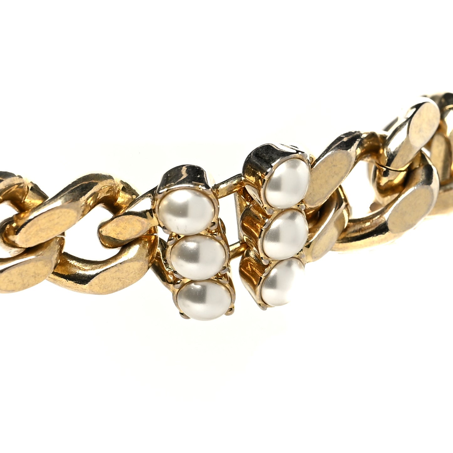 Pearl Double G Choker Gold