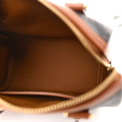 Celine Triomphe Canvas Calfskin Small Boston Bag Tan 5 of 11