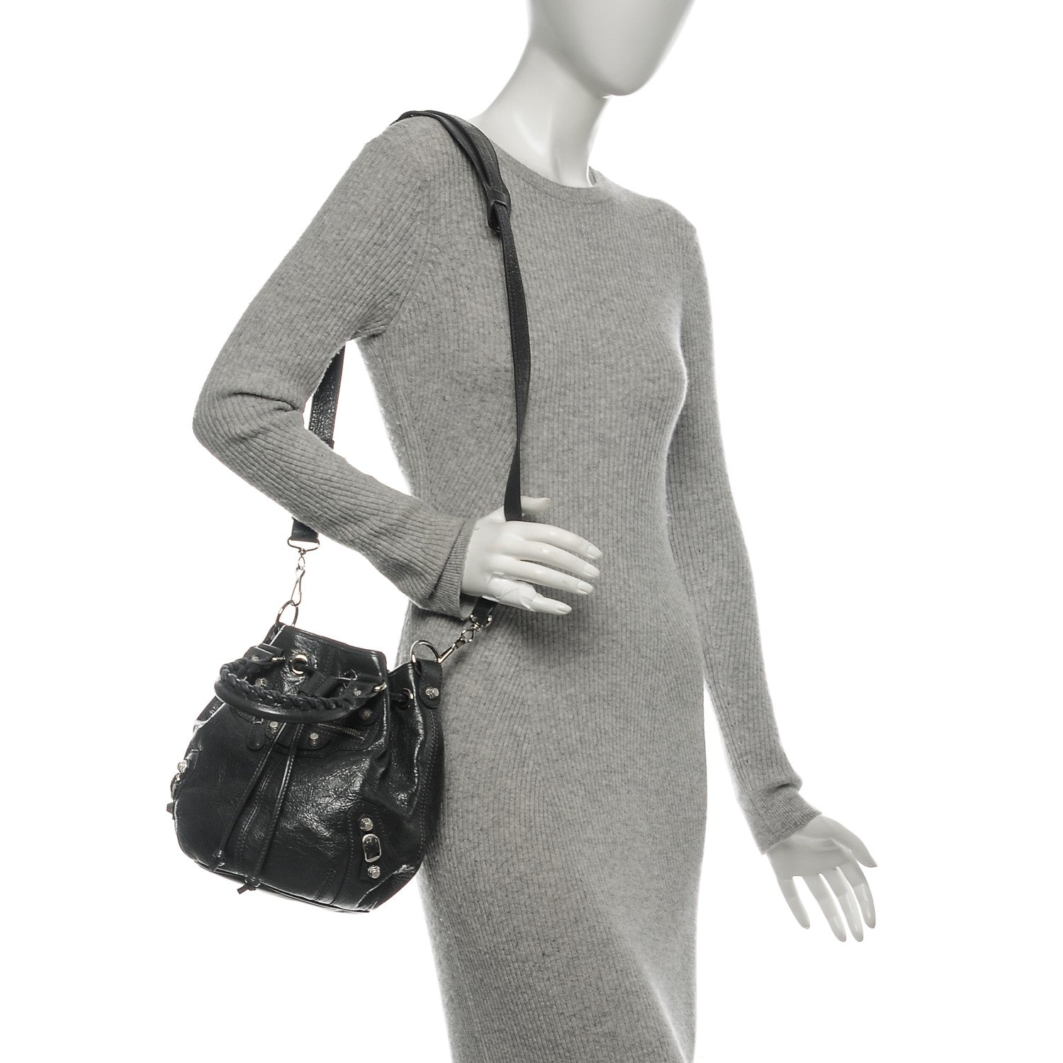 Balenciaga Agneau Giant 12 Silver Hardware Mini Pompon Gris Fossile 2 of 7
