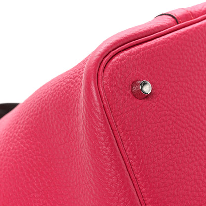 Hermes Taurillon Clemence Swift Eclat Picotin Lock 22 MM Framboise Rouge Sellier 9 of 12