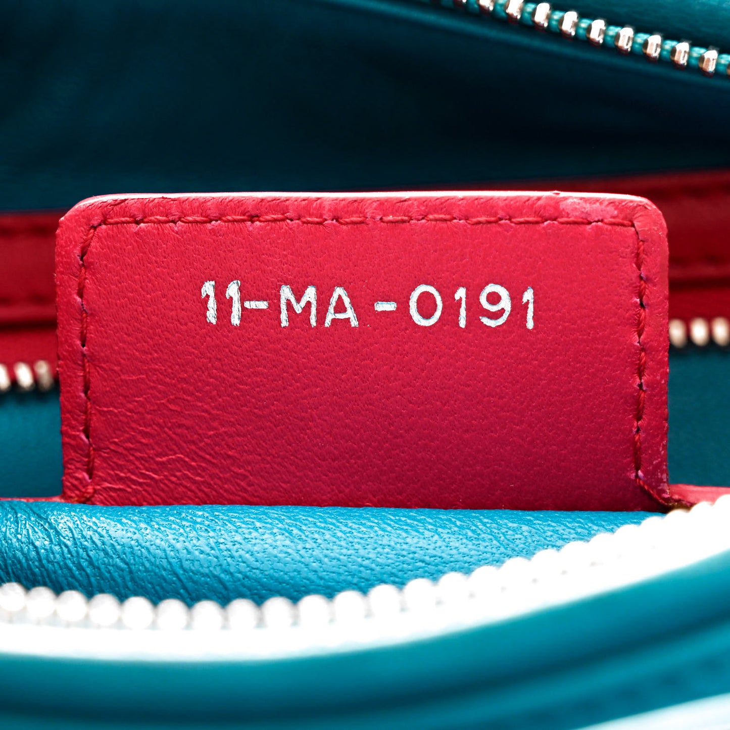 Lambskin Cannage Medium Tri-Color Lady Dior Sapphire Fuchsia Turquoise