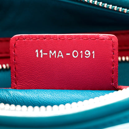 Christian Dior Lambskin Cannage Medium Tri-Color Lady Dior Sapphire Fuchsia Turquoise 7 of 13
