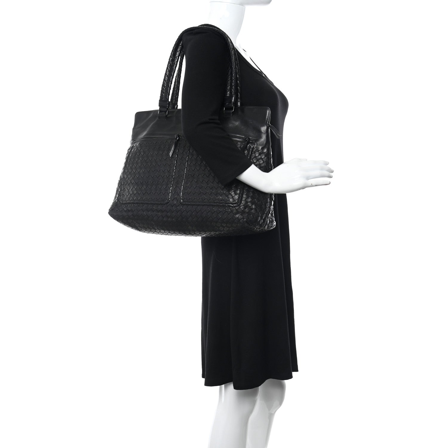 Bottega Veneta Nappa Intrecciato Pocket Tote Black 3 of 10