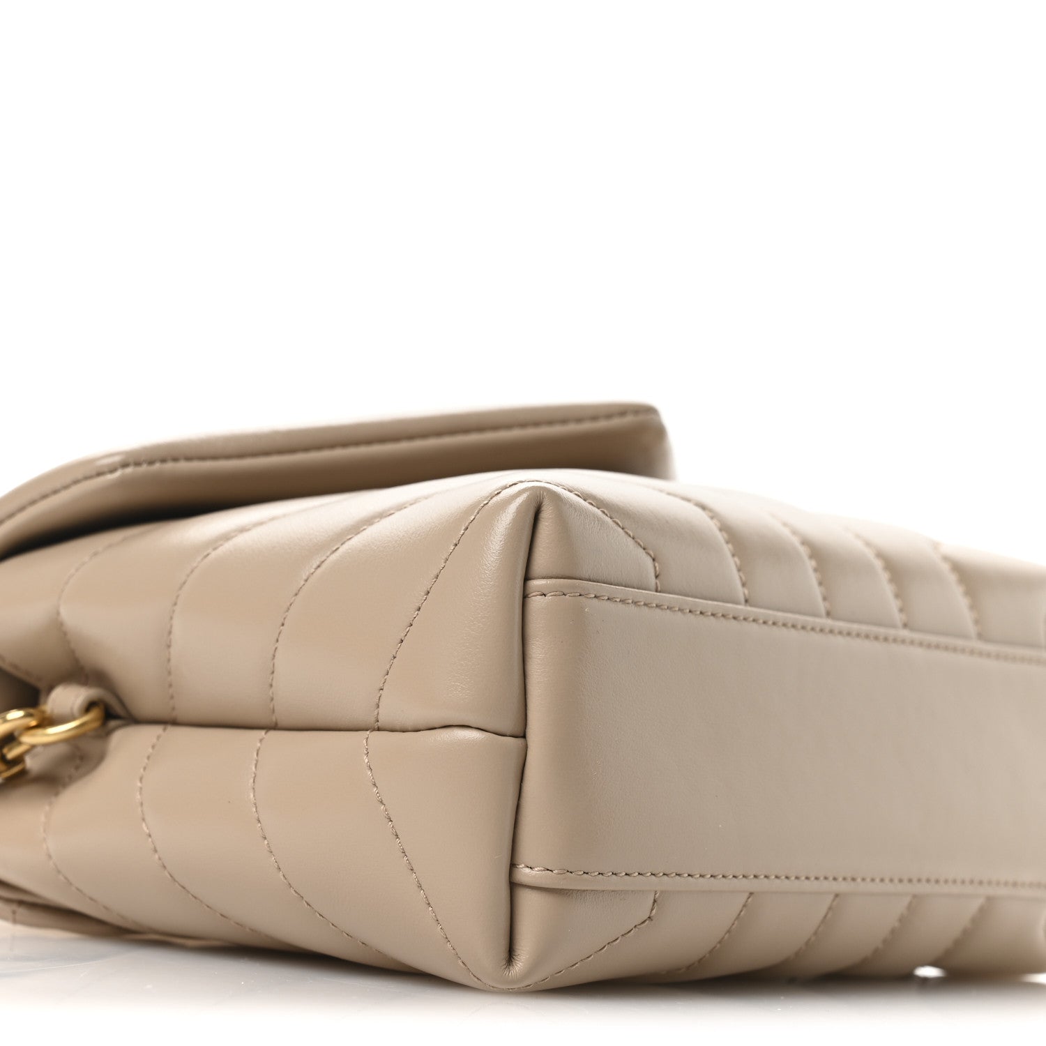 Saint Laurent Calfskin Y Quilted Monogram Toy Loulou Crossbody Bag Dark Beige 9 of 11
