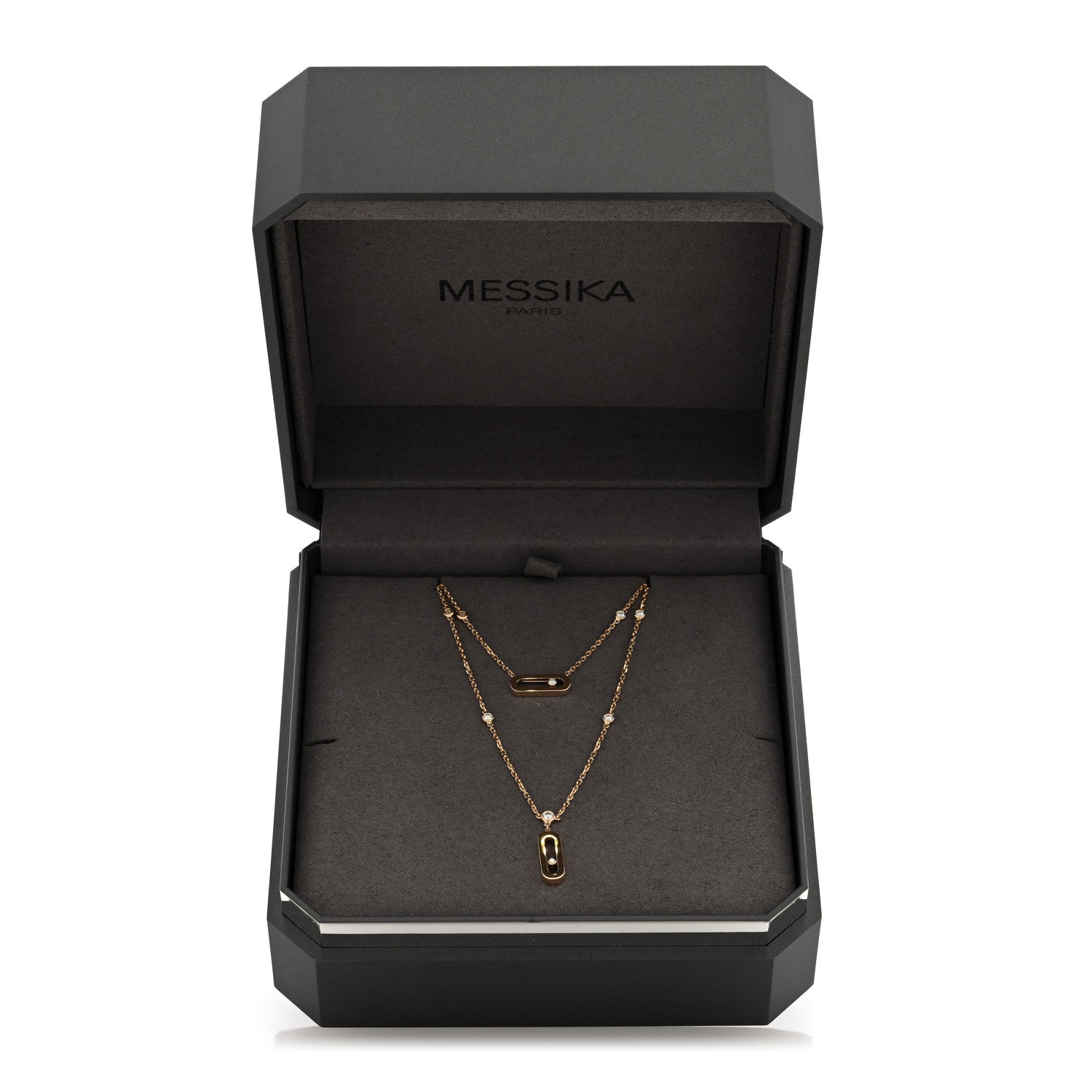 Messika 18K Yellow Gold Diamond Move Uno 2 Rows Necklace 8 of 9