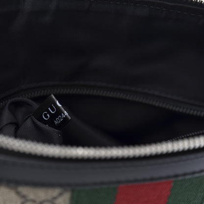 Gucci GG Supreme Monogram Web Messenger Bag Black 10 of 11