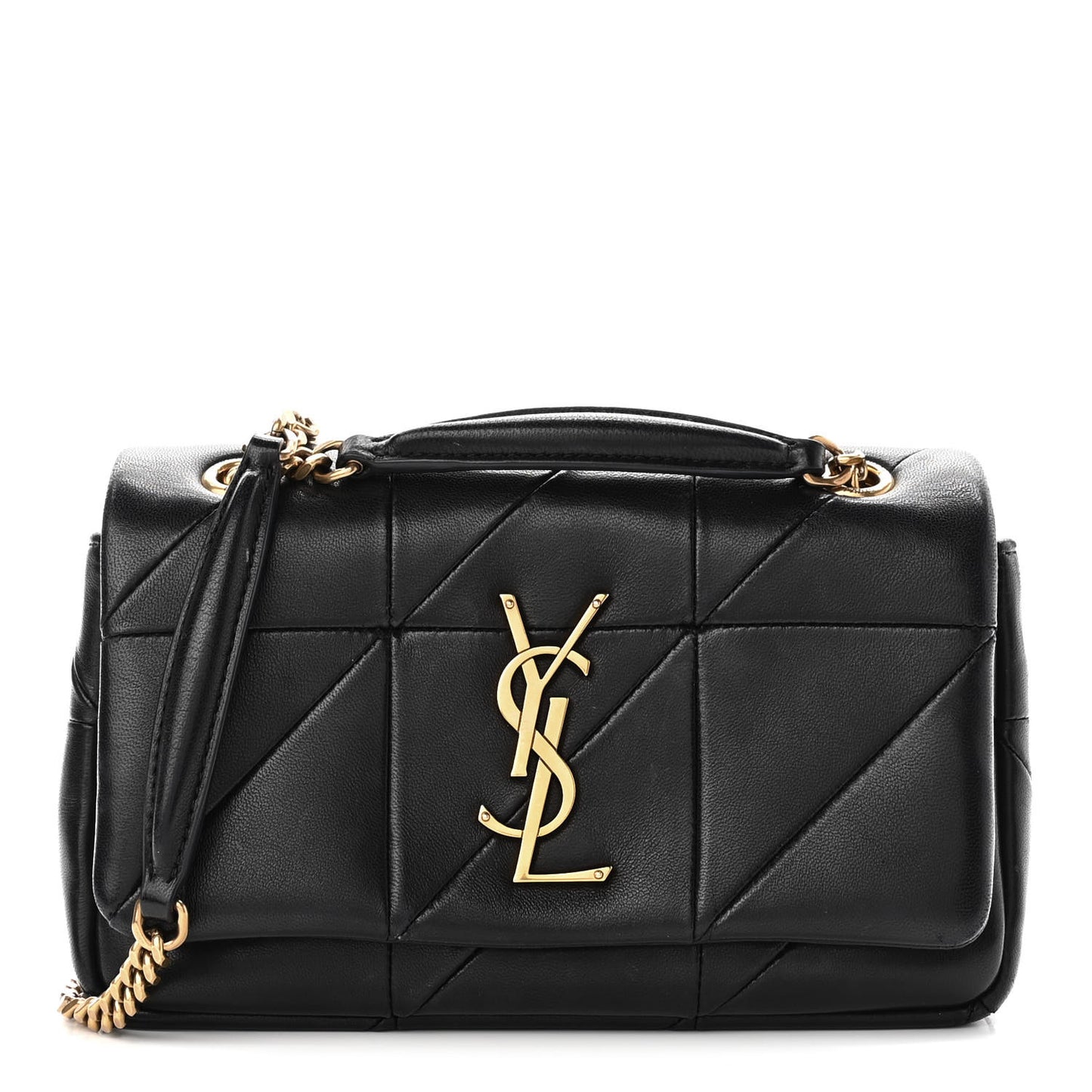 Lambskin Patchwork Monogram Small Jamie Black