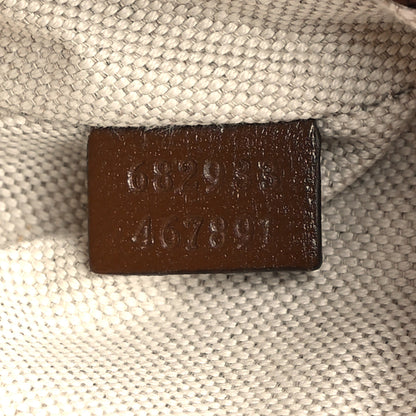 Gucci GG Supreme Monogram Textured Calfskin Retro Interlocking G Belt Bag Beige Ebony Brown Sugar 7 of 11