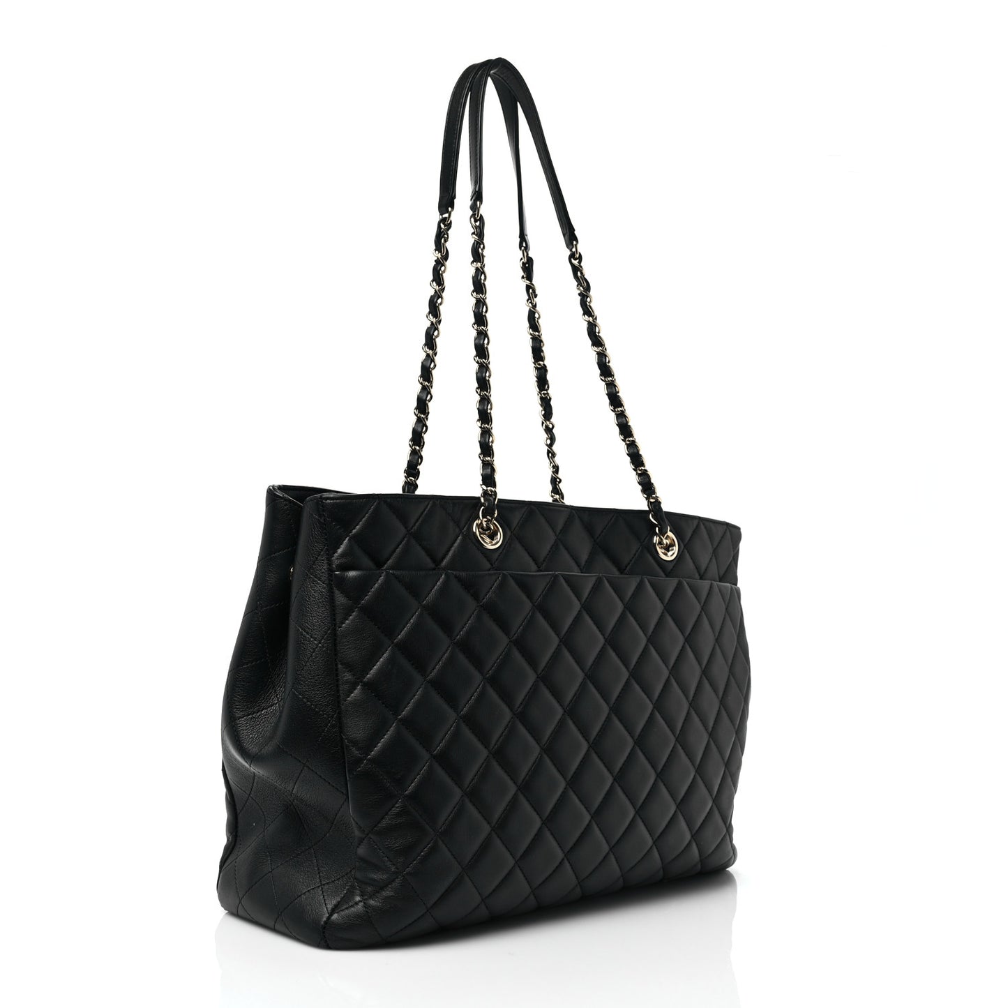 Calfskin Quilted Timeless Tote Black