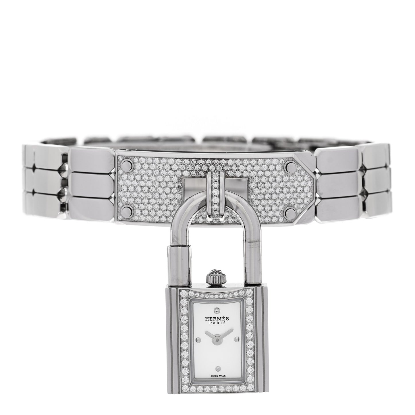 Stainless Steel Diamond Pave 16mm Kelly Quartz Watch