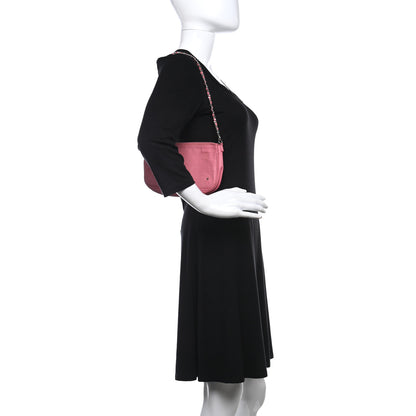 Chanel Goatskin Embossed Camellia Pochette Light Pink 2 of 7