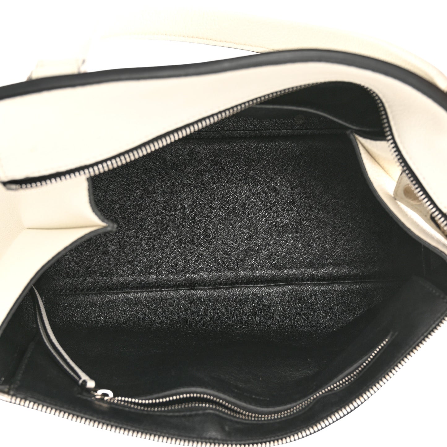 Grained Calfskin Medium Edge Shoulder Bag White