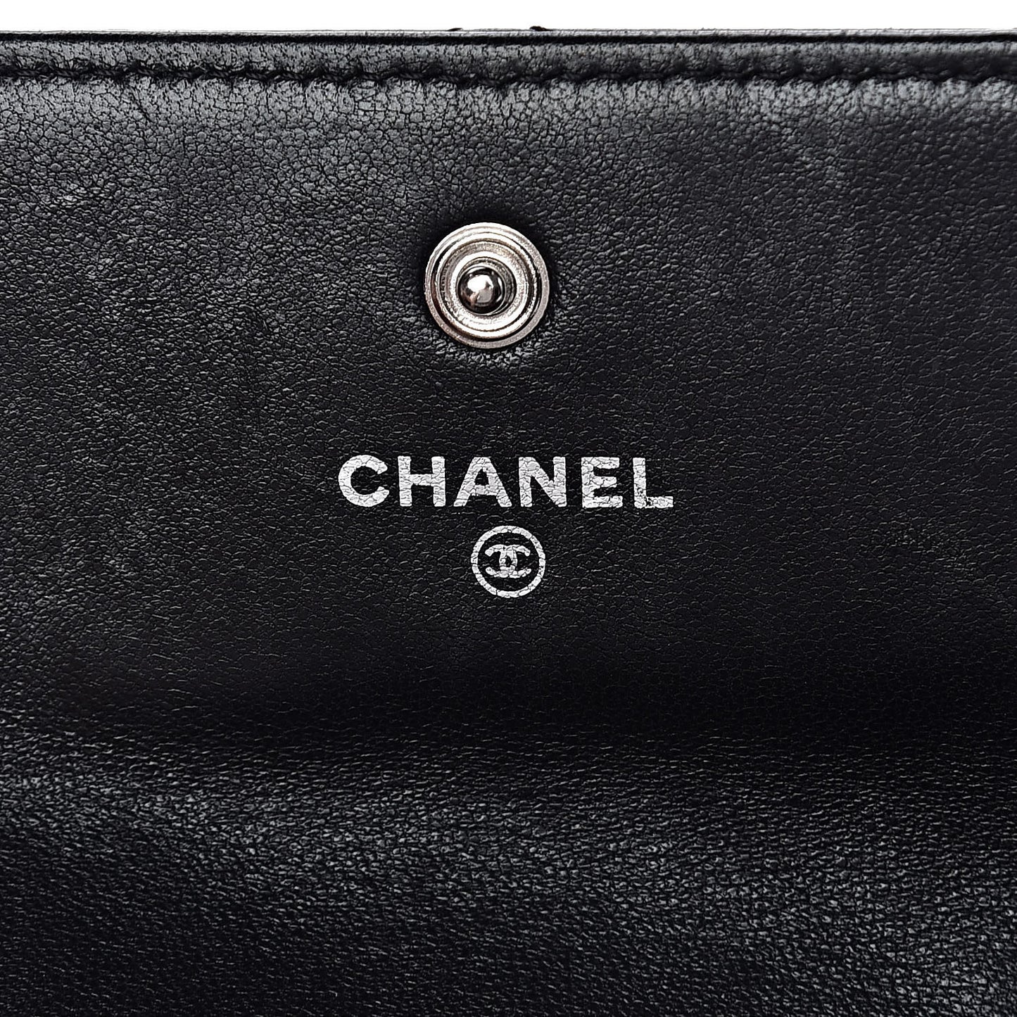 Lambskin Quilted Large Gusset Flap Wallet Black