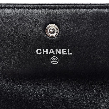 Chanel Lambskin Quilted Large Gusset Flap Wallet Black 7 of 12