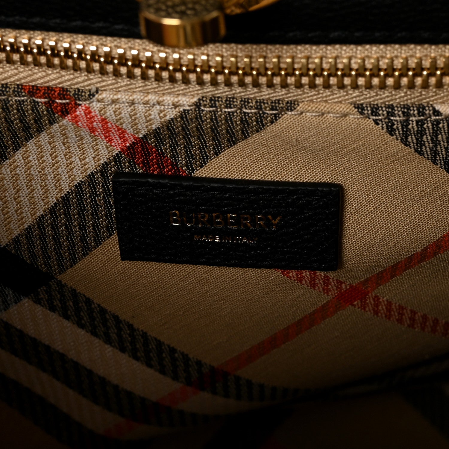 Burberry Grainy Calfskin Nova Check Small Cotswolds Tote Black 6 of 9