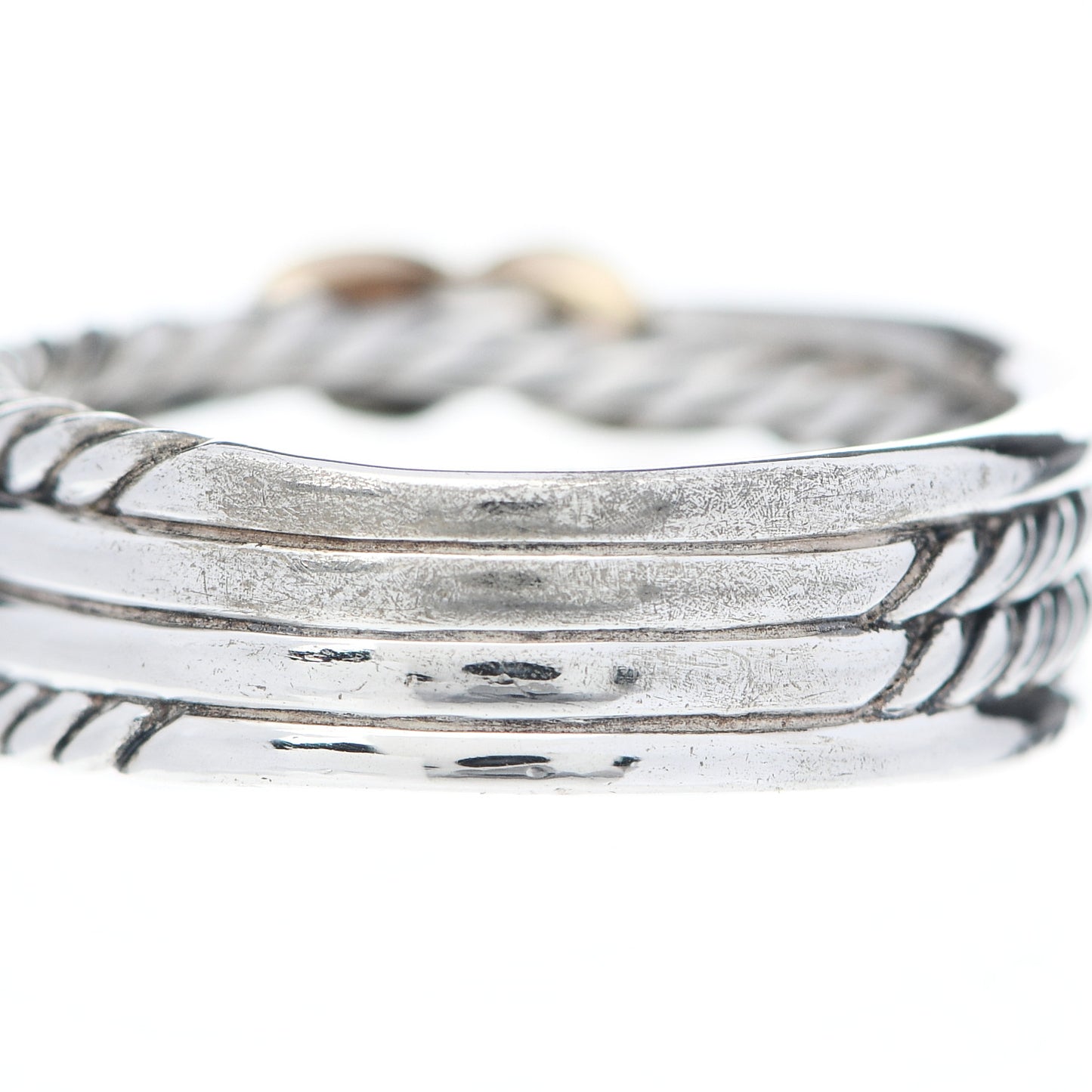 Sterling Silver 18K Yellow Gold 6mm X Crossover Ring 53 6.5