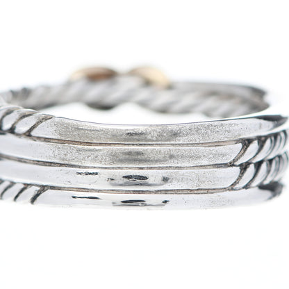 David Yurman Sterling Silver 18K Yellow Gold 6mm X Crossover Ring 53 6.5 5 of 5