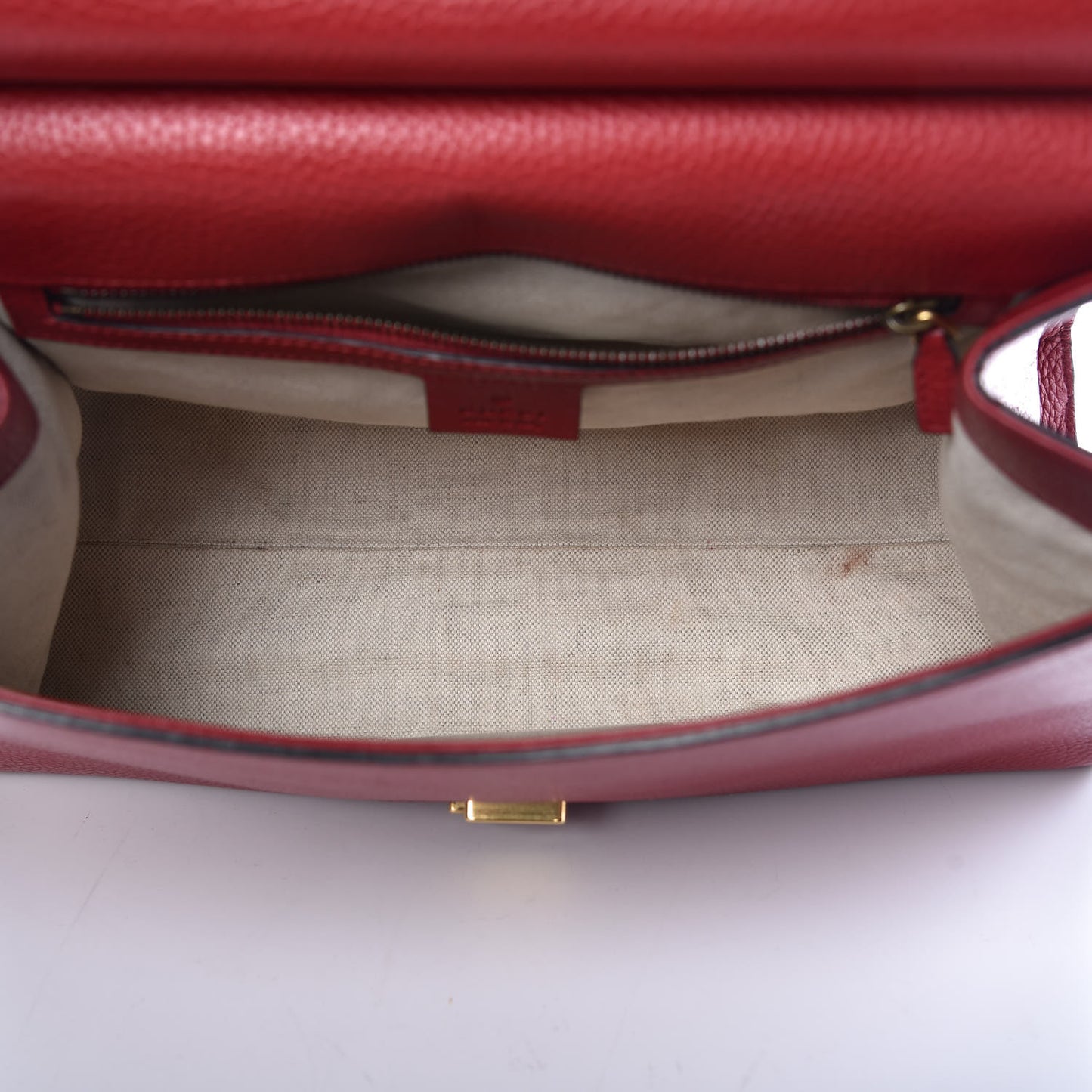 Calfskin Small GG Marmont Top Handle Bag Vulcanic Red