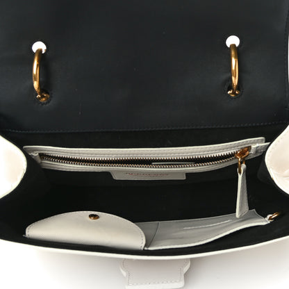 Burberry Trench Calfskin Medium DK88 Top Handle Bag Ivory Black 5 of 14