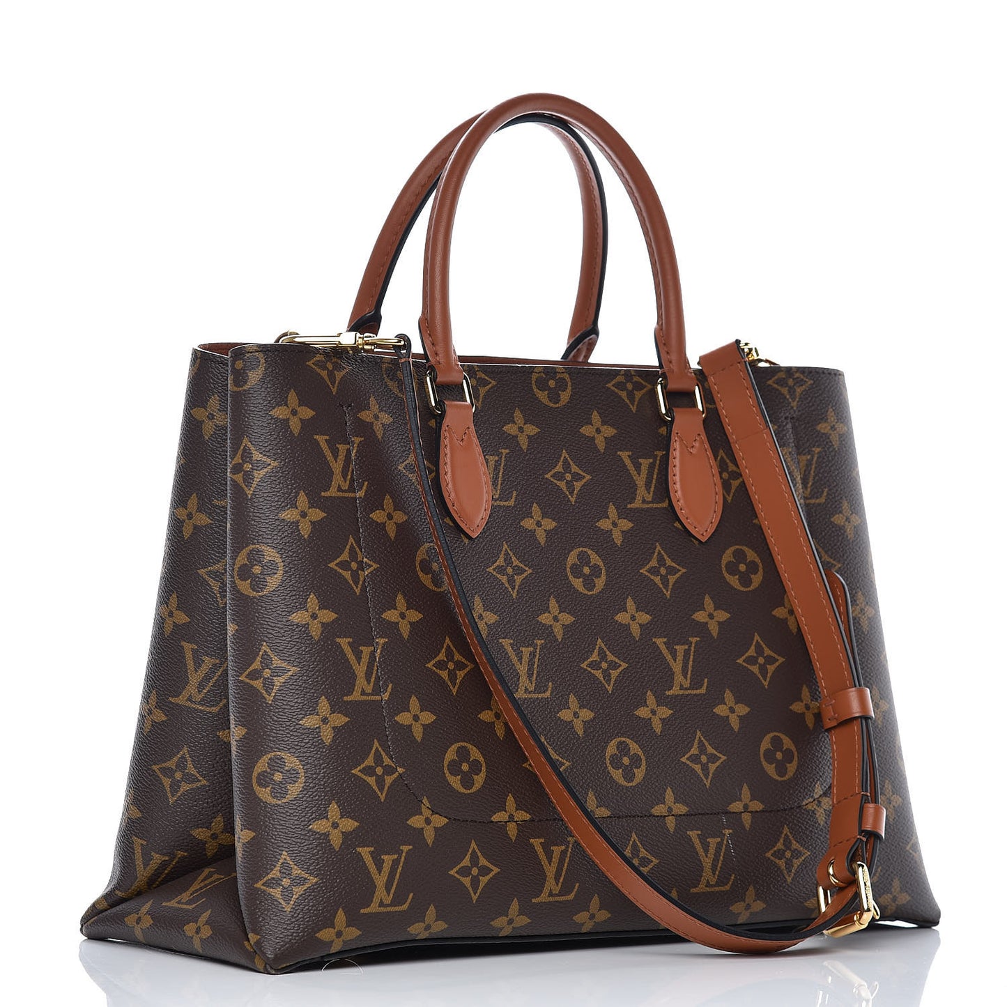 Monogram Flower Tote Caramel