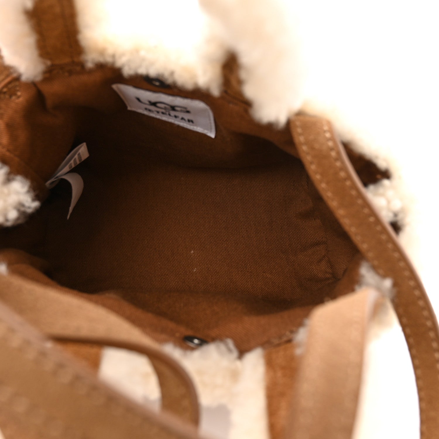 Telfar X UGG Suede Shearling Reverse Small Shopping Bag Natural 5 of 11