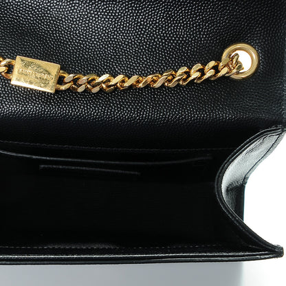 Saint Laurent Grain De Poudre Small Monogram Kate Satchel Black 5 of 6