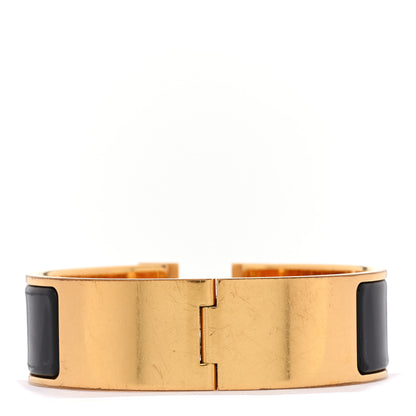 Hermes Enamel Wide Clic Clac H Bracelet GM Black 3 of 7