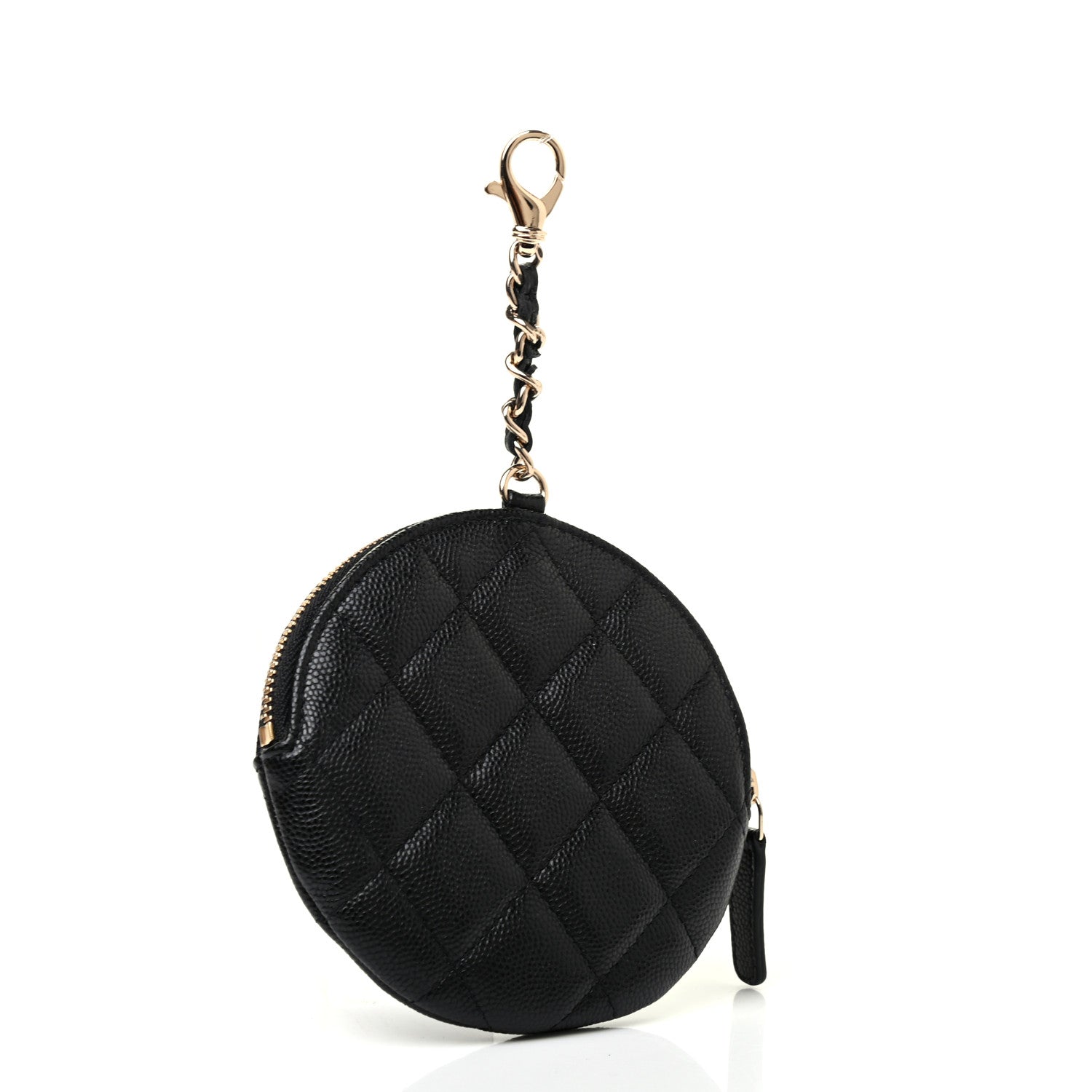 Chanel Caviar Quilted Round Clip On Coin Purse Black 3 of 7