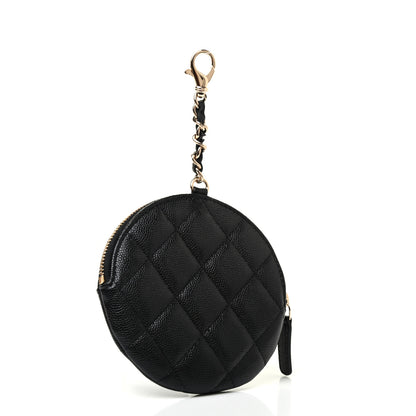 Chanel Caviar Quilted Round Clip On Coin Purse Black 3 of 7