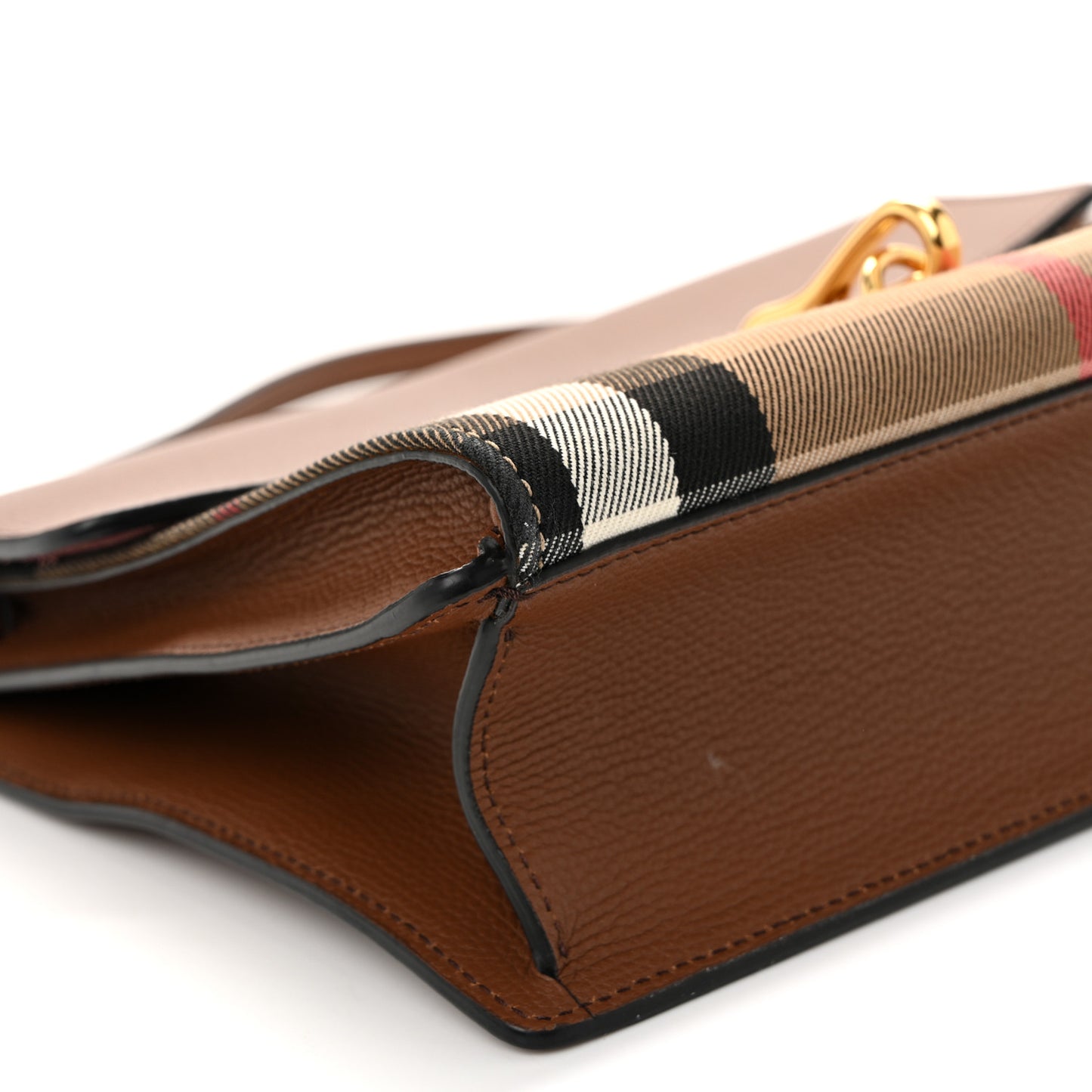 Derby Calfskin House Check Small Macken Crossbody Bag Tan