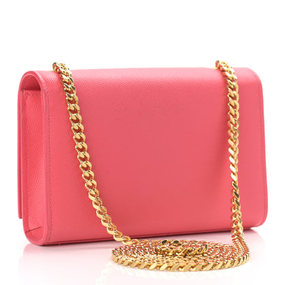 Saint Laurent Grain De Poudre Small Classic Monogram Kate Satchel Lipstick Fuchsia 3 of 15