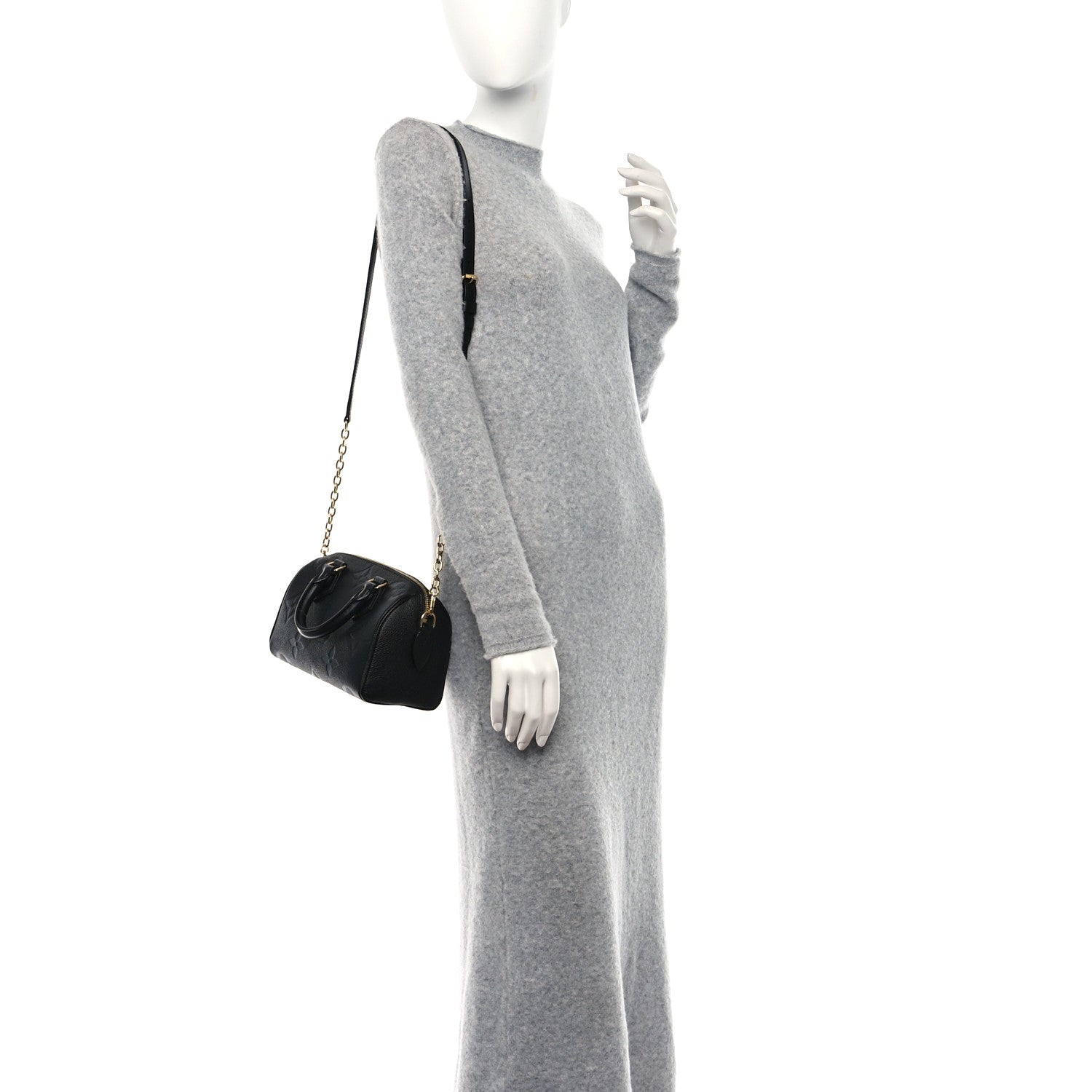 Louis Vuitton Empreinte Monogram Giant Speedy Bandouliere 20 Black 2 of 8