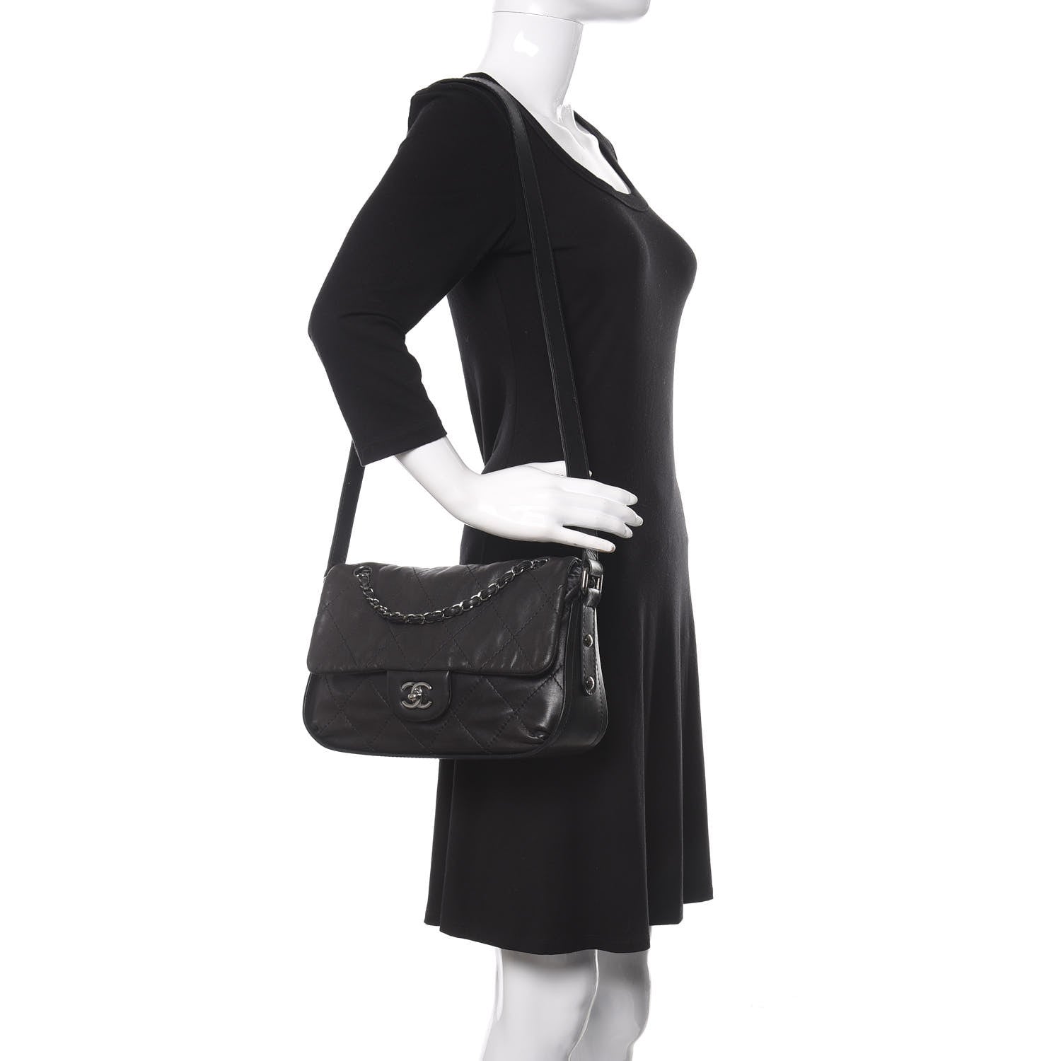 Chanel Calfskin Country Chic Cross Body Flap Black 2 of 11