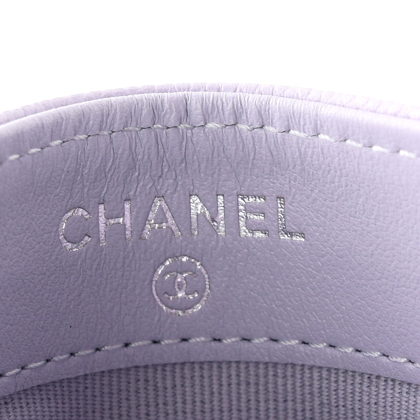 Caviar Quilted Card Holder Light Purple