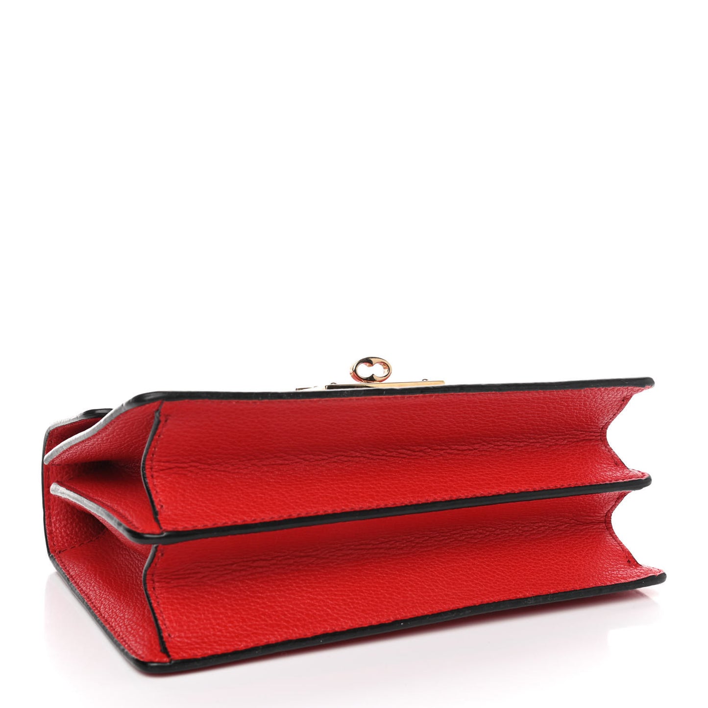 Grained Calfskin Rosalia Shoulder Bag Red
