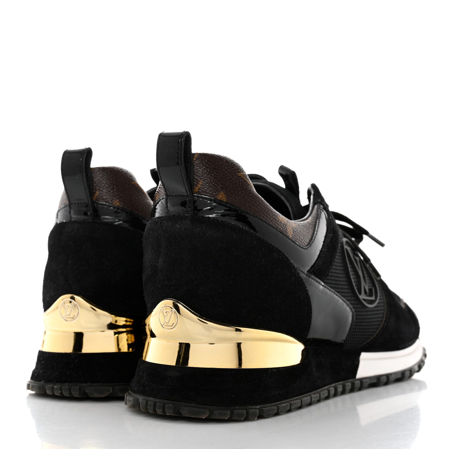 Louis Vuitton Suede Monogram Run Away Sneakers 40 Black 4 of 8
