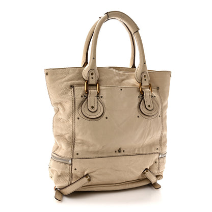 Chloe Grained Calfskin Paddington Shopping Tote Beige 3 of 11