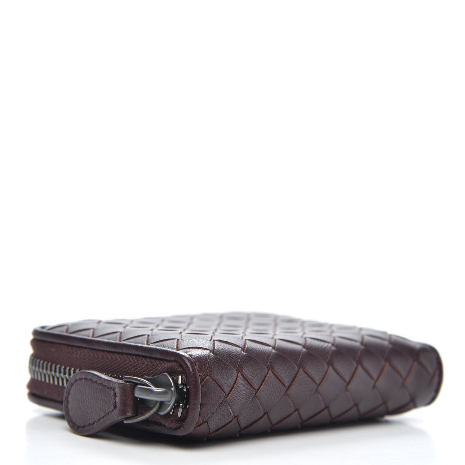 Bottega Veneta Nappa Intrecciato Zip Around Coin Purse Aubergine 4 of 8