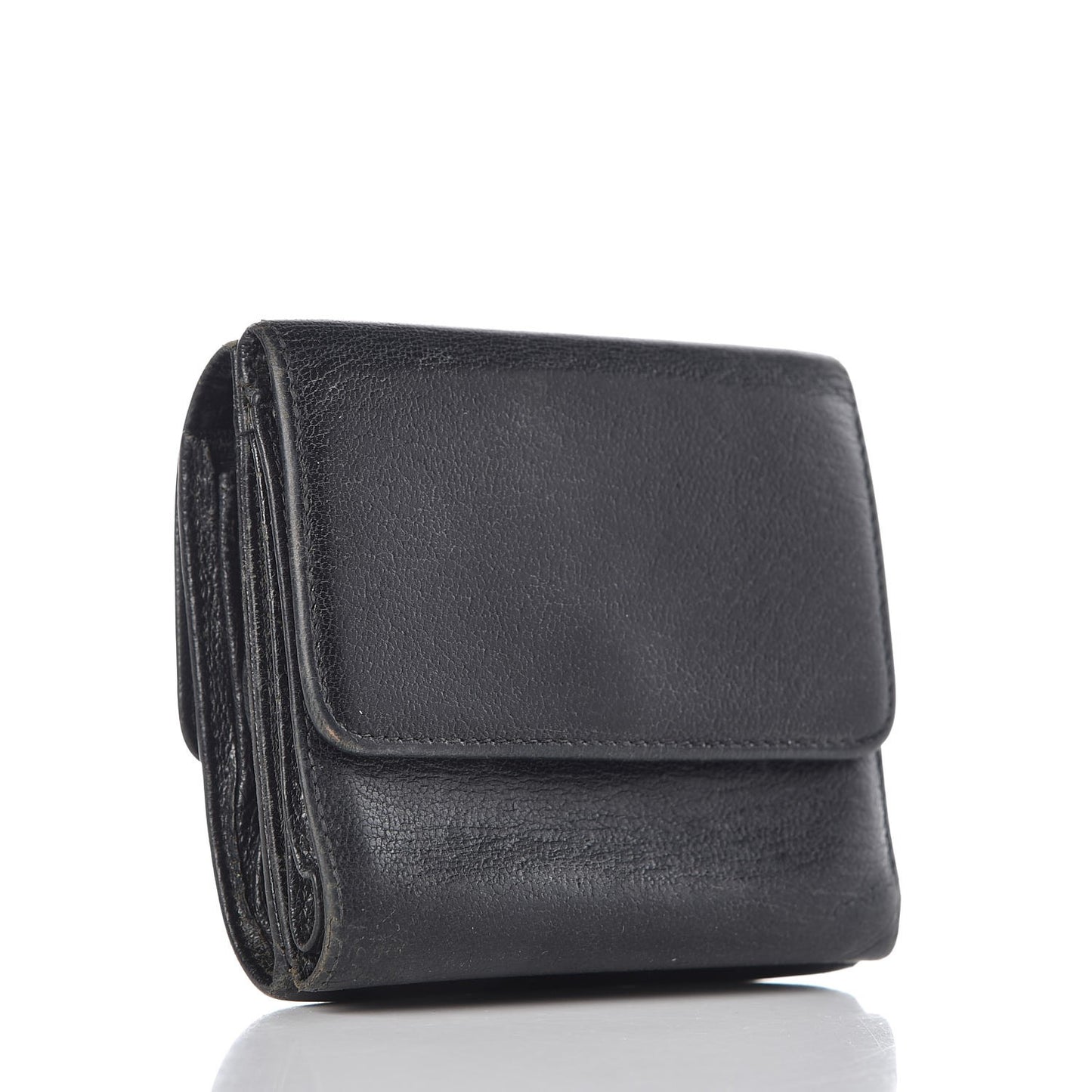 Goatskin Compact CC Wallet Black