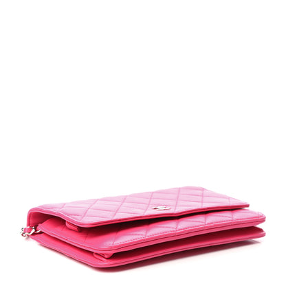 Chanel Lambskin Quilted Wallet On Chain WOC Pink 4 of 11
