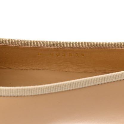 Chanel Lambskin Cap Toe CC Ballerina Flats 37 Beige Black 7 of 10