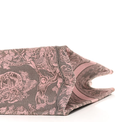 Christian Dior Canvas Embroidered Medium Dioriviera Toile De Jouy Book Tote Pink Grey 10 of 10