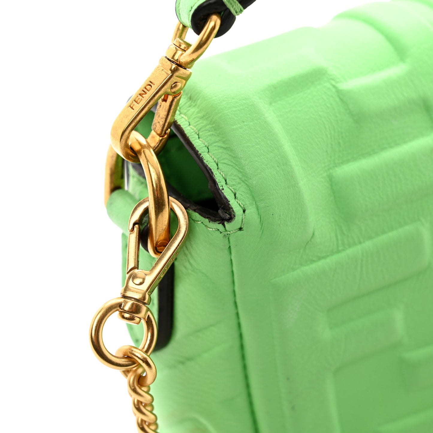 Nappa FF 1974 Embossed Mini Baguette Edamame