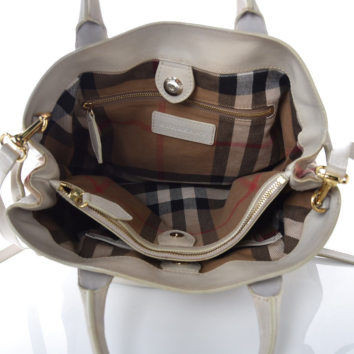 Smooth Calfskin Medium Banner Tote Off White