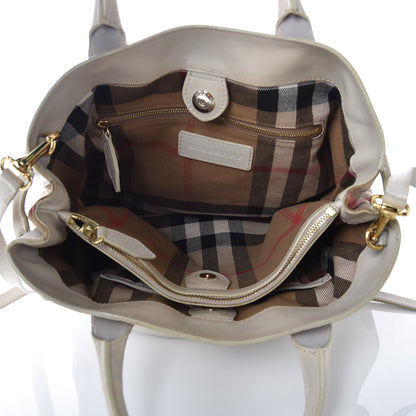 Burberry Smooth Calfskin Medium Banner Tote Off White 6 of 18