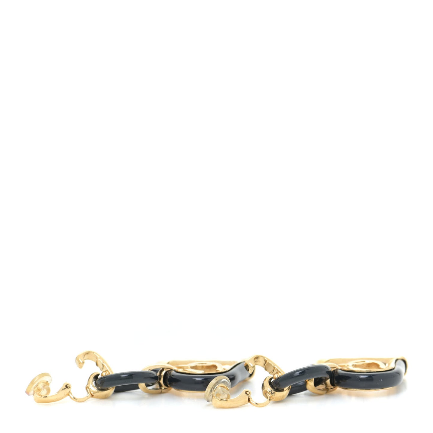Heart CC Drop Clip On Earrings Gold