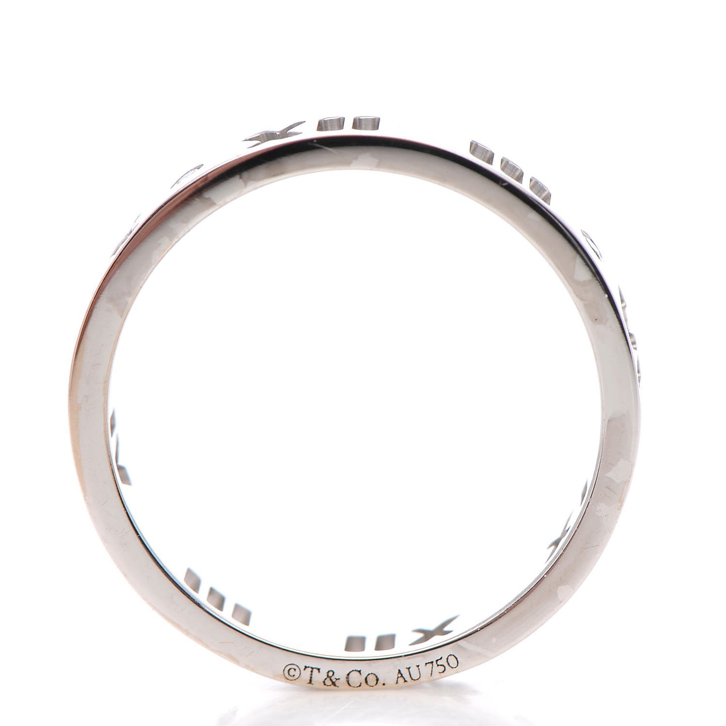 18K White Gold Diamond Atlas Pierced Ring 48 4.5