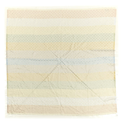 Gucci Viscose Cotton Silk Jacquard GG Monogram Shiny Summer Square Shawl Ivory Multicolor 1 of 2