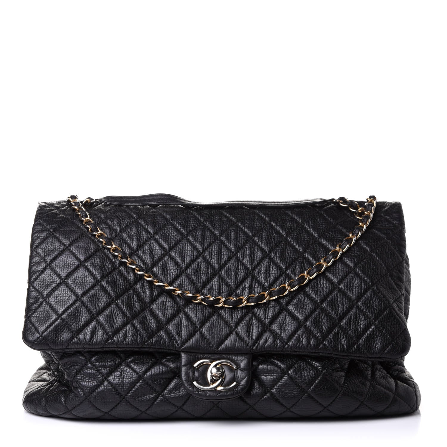 Chanel Calfskin Quilted XXL Travel Flap Bag Black 1 of 12